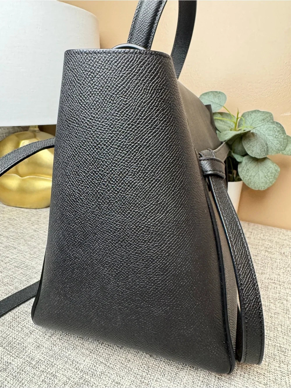 Celine Black Leather Satchel with Top Handle